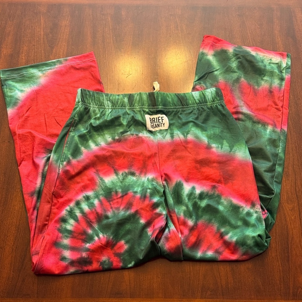 Brief Insanity Tie-Dye Joggers In Red And Green — image 3 of 8